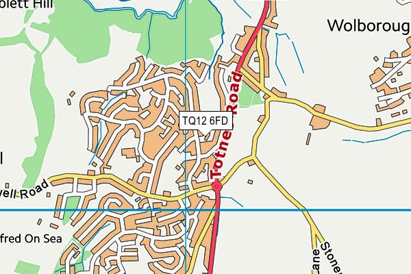 TQ12 6FD map - OS VectorMap District (Ordnance Survey)