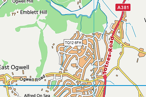 TQ12 6FH map - OS VectorMap District (Ordnance Survey) TQ12 6FH map - OS VectorMap District (Ordnance Survey)