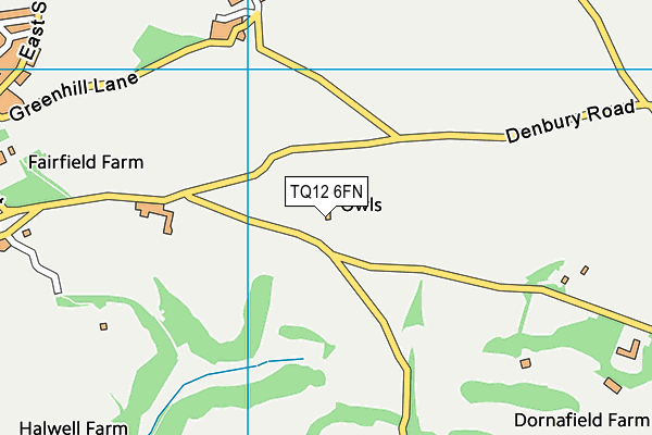 TQ12 6FN map - OS VectorMap District (Ordnance Survey) TQ12 6FN map - OS VectorMap District (Ordnance Survey)