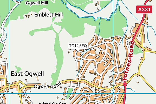 TQ12 6FQ map - OS VectorMap District (Ordnance Survey) TQ12 6FQ map - OS VectorMap District (Ordnance Survey)