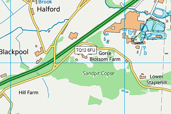 TQ12 6FU map - OS VectorMap District (Ordnance Survey) TQ12 6FU map - OS VectorMap District (Ordnance Survey)