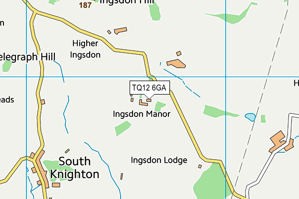 TQ12 6GA map - OS VectorMap District (Ordnance Survey) TQ12 6GA map - OS VectorMap District (Ordnance Survey)