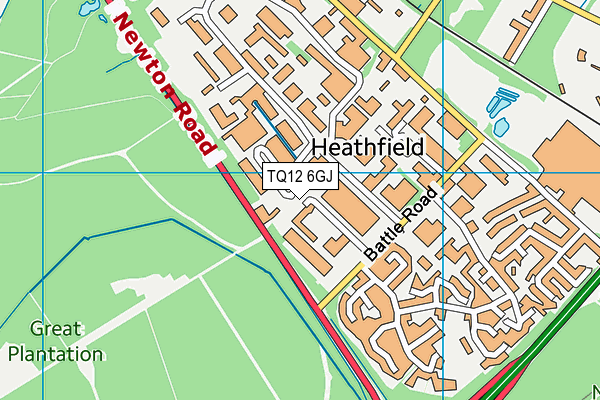 TQ12 6GJ map - OS VectorMap District (Ordnance Survey)