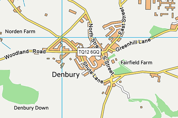 TQ12 6GQ map - OS VectorMap District (Ordnance Survey) TQ12 6GQ map - OS VectorMap District (Ordnance Survey)