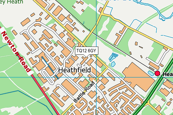 TQ12 6GY map - OS VectorMap District (Ordnance Survey) TQ12 6GY map - OS VectorMap District (Ordnance Survey)