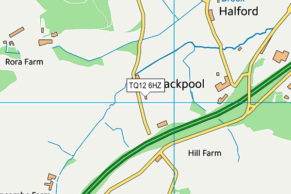 TQ12 6HZ map - OS VectorMap District (Ordnance Survey)