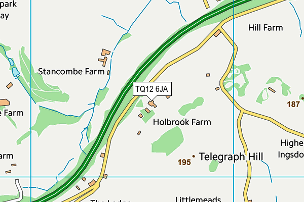 TQ12 6JA map - OS VectorMap District (Ordnance Survey) TQ12 6JA map - OS VectorMap District (Ordnance Survey)