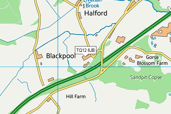 TQ12 6JB map - OS VectorMap District (Ordnance Survey) TQ12 6JB map - OS VectorMap District (Ordnance Survey)