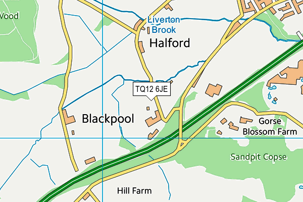 TQ12 6JE map - OS VectorMap District (Ordnance Survey) TQ12 6JE map - OS VectorMap District (Ordnance Survey)