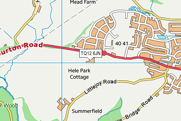 TQ12 6JN map - OS VectorMap District (Ordnance Survey)
