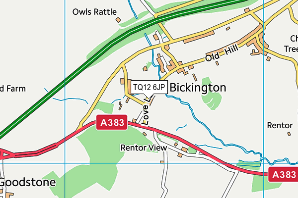 TQ12 6JP map - OS VectorMap District (Ordnance Survey)