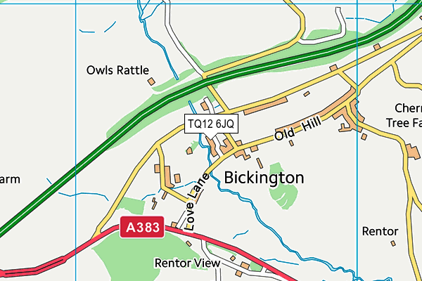 TQ12 6JQ map - OS VectorMap District (Ordnance Survey)