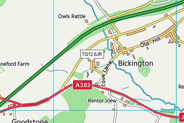 TQ12 6JR map - OS VectorMap District (Ordnance Survey) TQ12 6JR map - OS VectorMap District (Ordnance Survey)