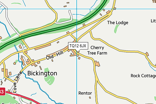 TQ12 6JX map - OS VectorMap District (Ordnance Survey) TQ12 6JX map - OS VectorMap District (Ordnance Survey)
