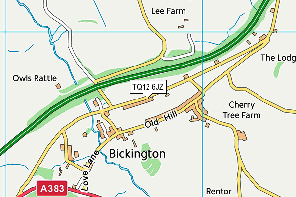 TQ12 6JZ map - OS VectorMap District (Ordnance Survey) TQ12 6JZ map - OS VectorMap District (Ordnance Survey)