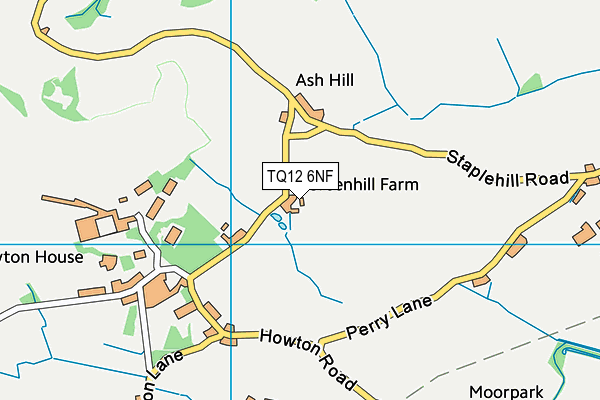 TQ12 6NF map - OS VectorMap District (Ordnance Survey) TQ12 6NF map - OS VectorMap District (Ordnance Survey)
