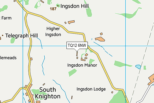TQ12 6NW map - OS VectorMap District (Ordnance Survey) TQ12 6NW map - OS VectorMap District (Ordnance Survey)
