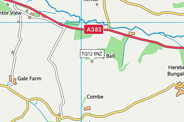 TQ12 6NZ map - OS VectorMap District (Ordnance Survey)