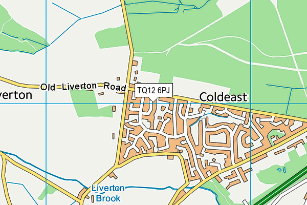 TQ12 6PJ map - OS VectorMap District (Ordnance Survey)