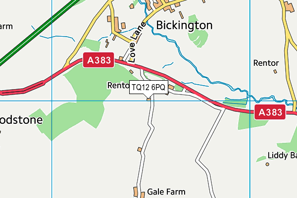 TQ12 6PQ map - OS VectorMap District (Ordnance Survey)