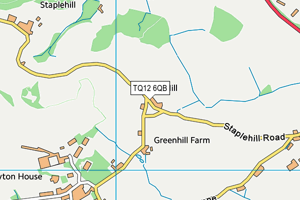TQ12 6QB map - OS VectorMap District (Ordnance Survey) TQ12 6QB map - OS VectorMap District (Ordnance Survey)