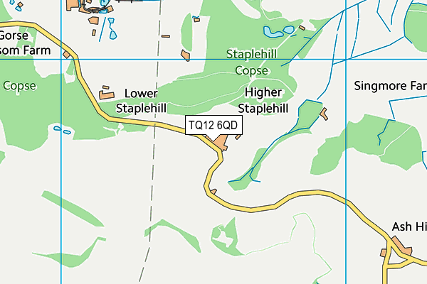 TQ12 6QD map - OS VectorMap District (Ordnance Survey) TQ12 6QD map - OS VectorMap District (Ordnance Survey)