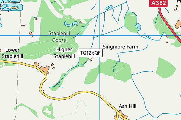 TQ12 6QF map - OS VectorMap District (Ordnance Survey) TQ12 6QF map - OS VectorMap District (Ordnance Survey)
