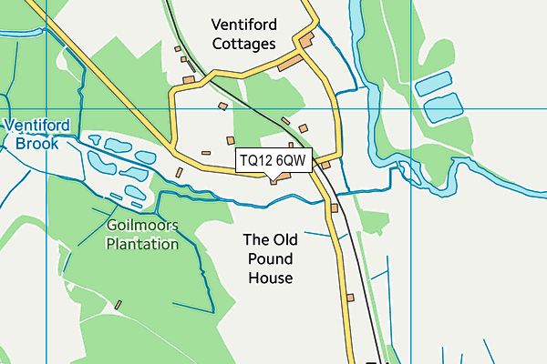 TQ12 6QW map - OS VectorMap District (Ordnance Survey) TQ12 6QW map - OS VectorMap District (Ordnance Survey)