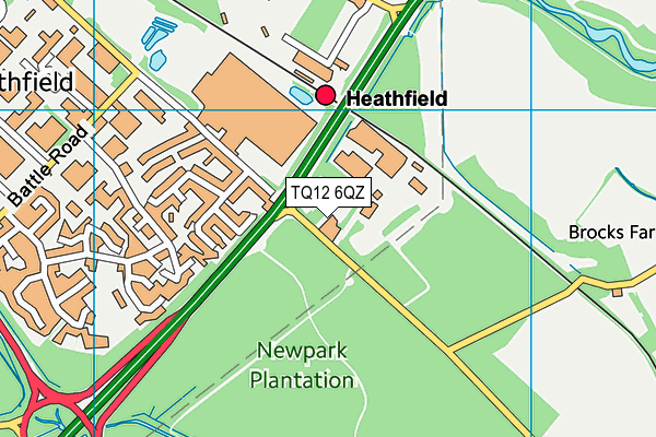 TQ12 6QZ map - OS VectorMap District (Ordnance Survey)