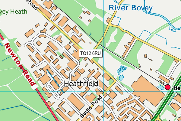 TQ12 6RU map - OS VectorMap District (Ordnance Survey) TQ12 6RU map - OS VectorMap District (Ordnance Survey)