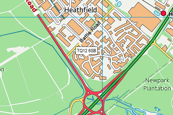 TQ12 6SB map - OS VectorMap District (Ordnance Survey)