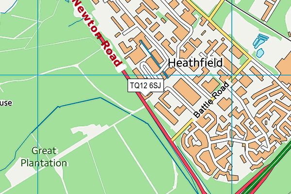 TQ12 6SJ map - OS VectorMap District (Ordnance Survey)