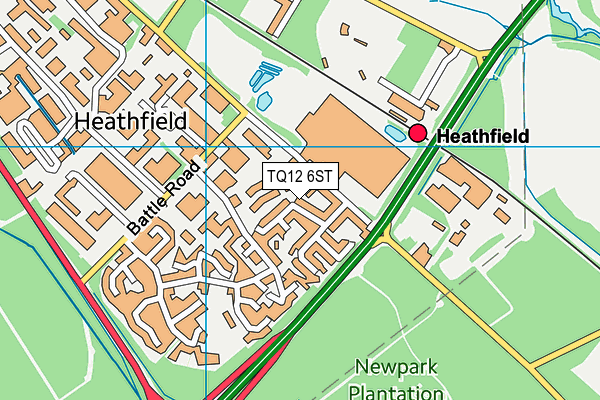 TQ12 6ST map - OS VectorMap District (Ordnance Survey) TQ12 6ST map - OS VectorMap District (Ordnance Survey)
