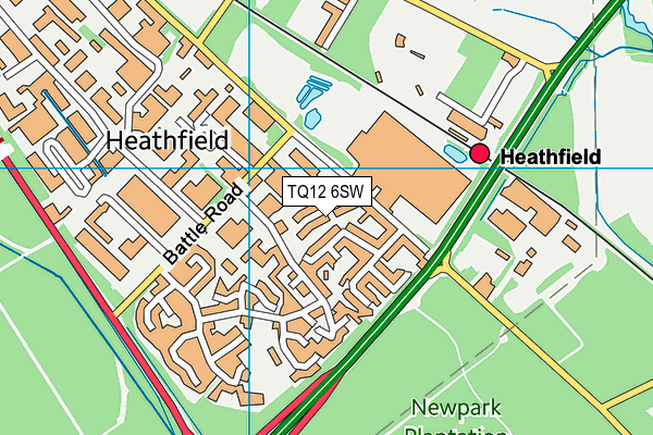 TQ12 6SW map - OS VectorMap District (Ordnance Survey) TQ12 6SW map - OS VectorMap District (Ordnance Survey)