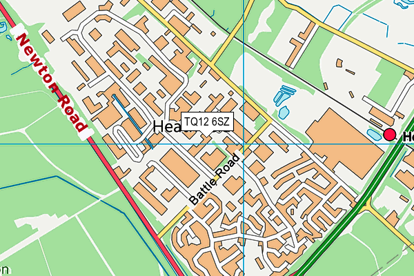TQ12 6SZ map - OS VectorMap District (Ordnance Survey) TQ12 6SZ map - OS VectorMap District (Ordnance Survey)