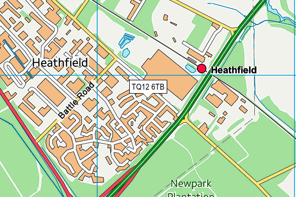 TQ12 6TB map - OS VectorMap District (Ordnance Survey)