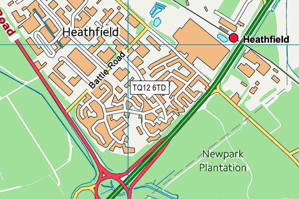 TQ12 6TD map - OS VectorMap District (Ordnance Survey) TQ12 6TD map - OS VectorMap District (Ordnance Survey)