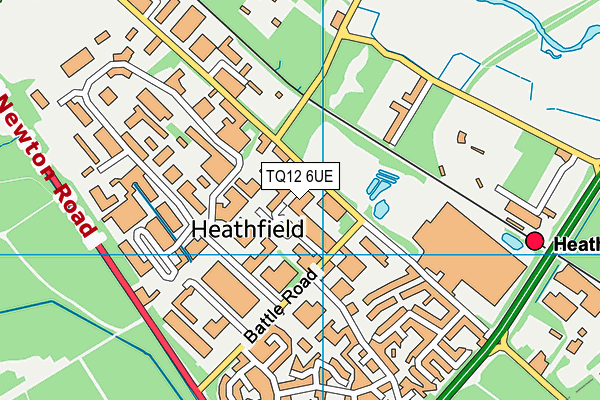TQ12 6UE map - OS VectorMap District (Ordnance Survey) TQ12 6UE map - OS VectorMap District (Ordnance Survey)