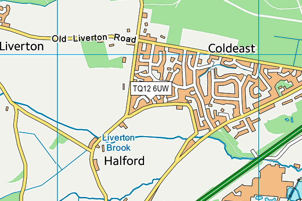 TQ12 6UW map - OS VectorMap District (Ordnance Survey) TQ12 6UW map - OS VectorMap District (Ordnance Survey)