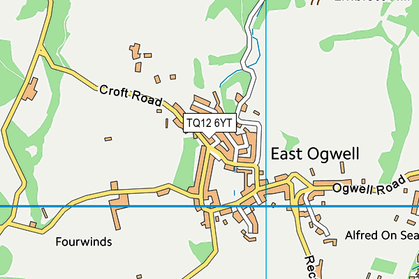 TQ12 6YT map - OS VectorMap District (Ordnance Survey) TQ12 6YT map - OS VectorMap District (Ordnance Survey)