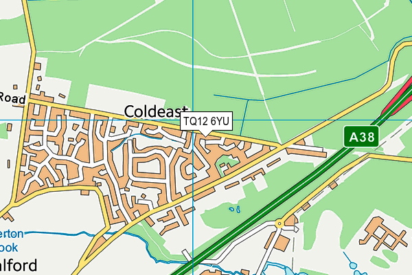 TQ12 6YU map - OS VectorMap District (Ordnance Survey)