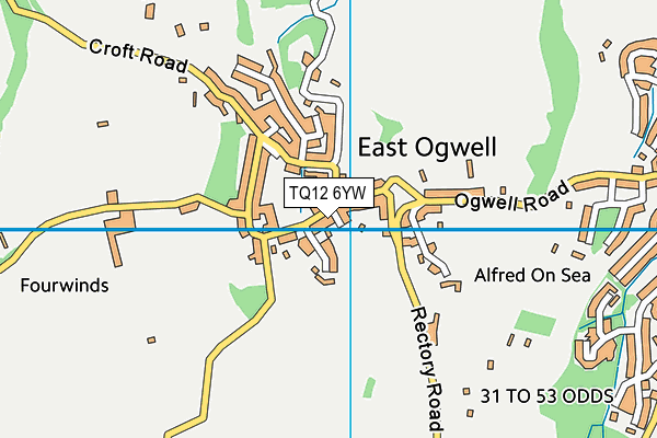 TQ12 6YW map - OS VectorMap District (Ordnance Survey)
