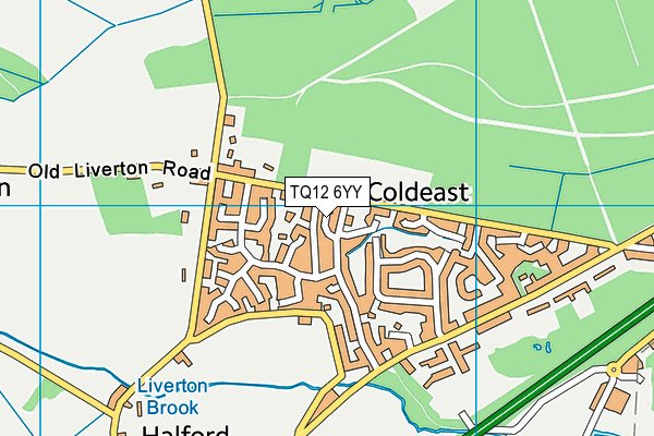 TQ12 6YY map - OS VectorMap District (Ordnance Survey) TQ12 6YY map - OS VectorMap District (Ordnance Survey)