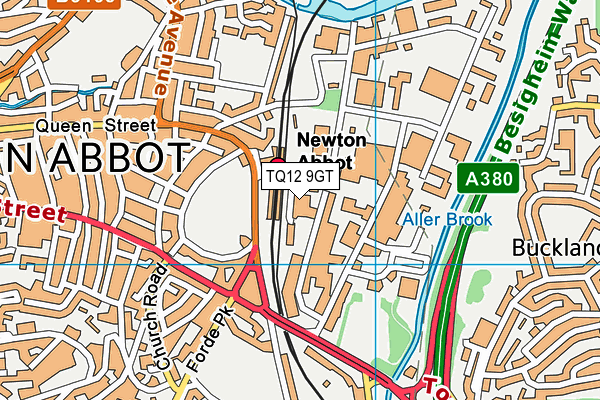 TQ12 9GT map - OS VectorMap District (Ordnance Survey)