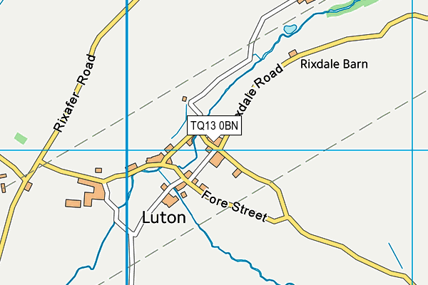TQ13 0BN map - OS VectorMap District (Ordnance Survey)