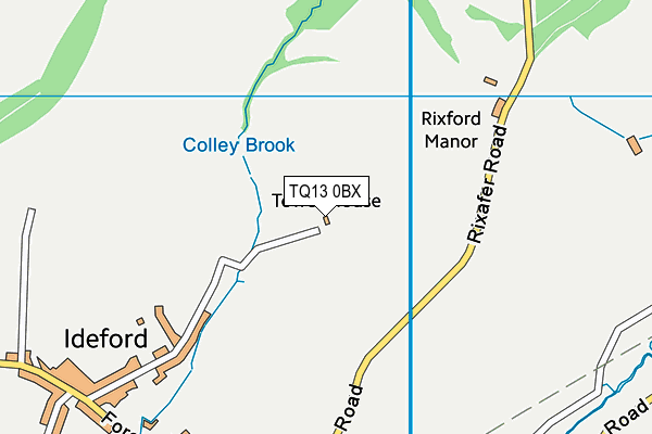 TQ13 0BX map - OS VectorMap District (Ordnance Survey)