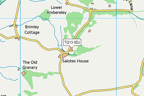 TQ13 0DJ map - OS VectorMap District (Ordnance Survey)