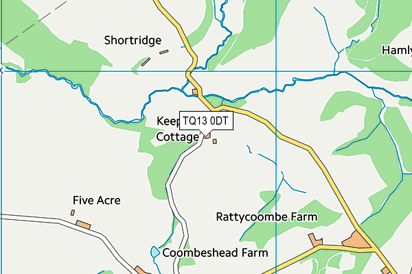 TQ13 0DT map - OS VectorMap District (Ordnance Survey) TQ13 0DT map - OS VectorMap District (Ordnance Survey)