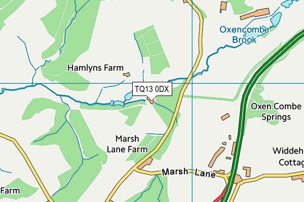 TQ13 0DX map - OS VectorMap District (Ordnance Survey) TQ13 0DX map - OS VectorMap District (Ordnance Survey)
