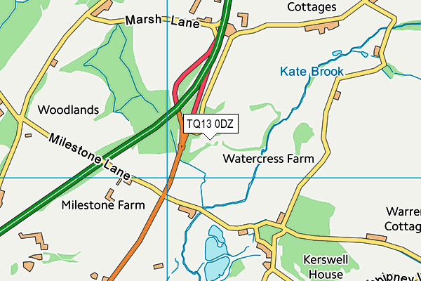 TQ13 0DZ map - OS VectorMap District (Ordnance Survey) TQ13 0DZ map - OS VectorMap District (Ordnance Survey)